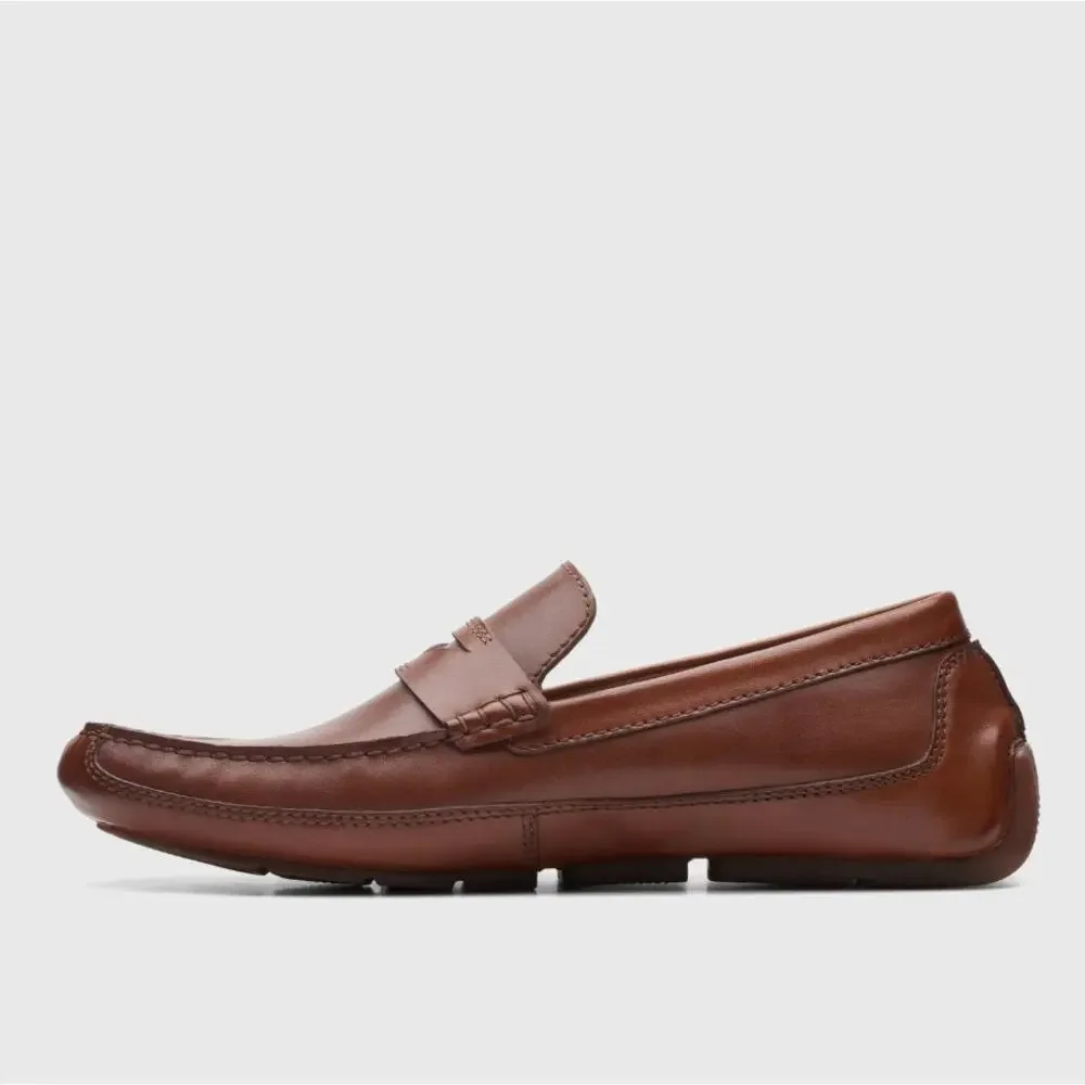 Clarks Markman Way Brown Leather Loafers NEW Size 9